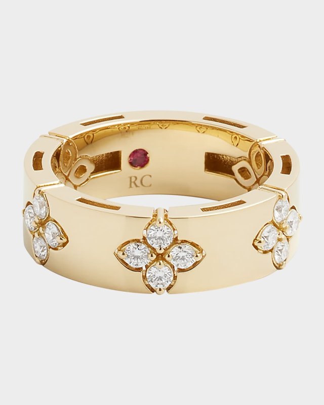 18K Yellow Gold Diamond Love In Verona Ring, Size 6.5